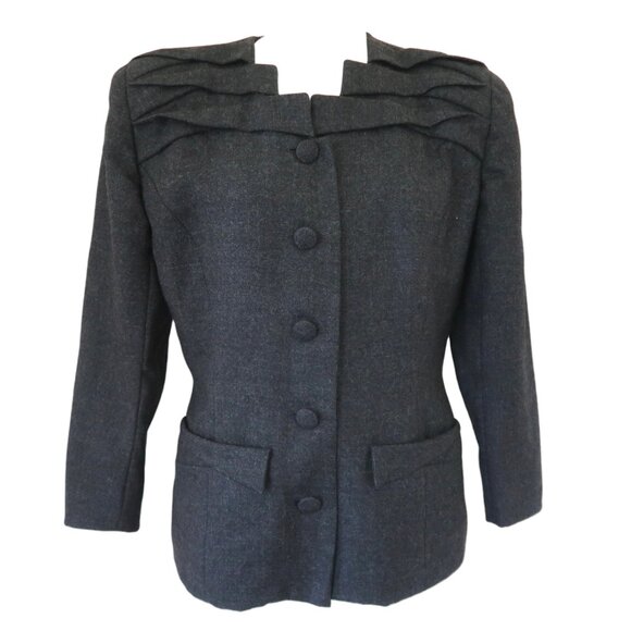 vtg 80s EMANUELLE KHANH wool jacket sz 42 US - Picture 1 of 7